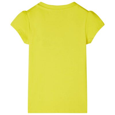 Lasten holkkihihainen T-paita kirkkaan keltainen 92