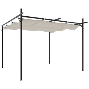 vidaXL Pergola sis&auml;&auml;nvedett&auml;v&auml; katto kerma 295x292x230 cm