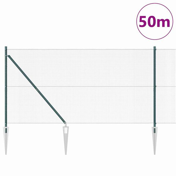 vidaXL Aitalatu Vihre&auml; 50 x 1 m (16 x 16 mm verkko) Ter&auml;s ja PVC