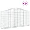 vidaXL Kaarevat kivikorit 14 kpl 200x30x100/120 cm galvanoitu rauta