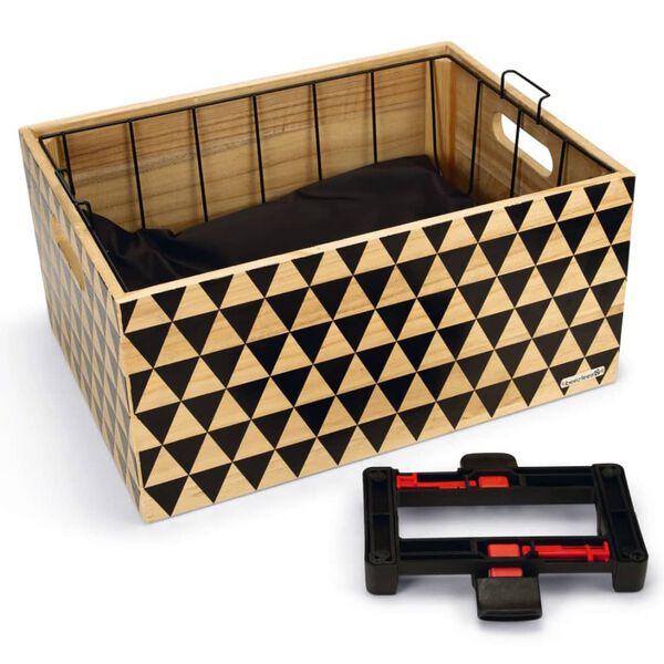 Beeztees Puinen koiran kuljetuslaatikko polkupy&ouml;r&auml;&auml;n kuviolla