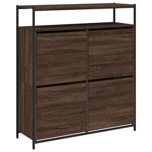 vidaXL Kenk&auml;kaappi 4 k&auml;&auml;nt&ouml;laatikolla ruskea tammi 100x34x112 cm