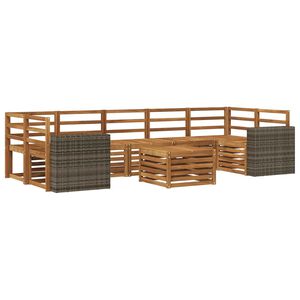 vidaXL Ulkosohvakokoelma 8 pcs Luonnollinen Tihe&auml; akasiapuu