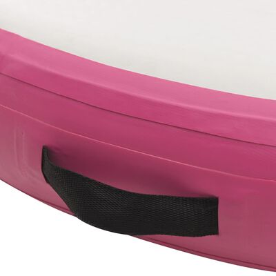 vidaXL Täytettävä voimistelumatto pumpulla 100x100x20 cm PVC pinkki