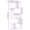 vidaXL Kirjahylly savutammi 67x24x161 cm tekninen puu