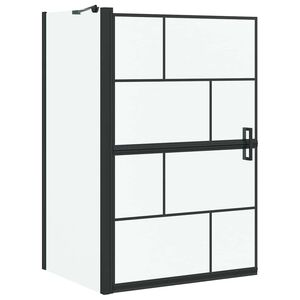vidaXL Kylpy suihkuverho Musta ja l&auml;pin&auml;kyv&auml; 80 x 68 x 128 cm
