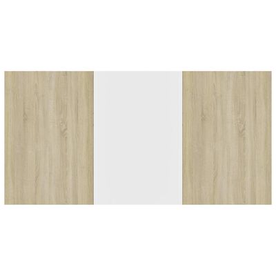 vidaXL Ruokapöytä valkoinen ja Sonoma-tammi 180x90x76 cm lastulevy