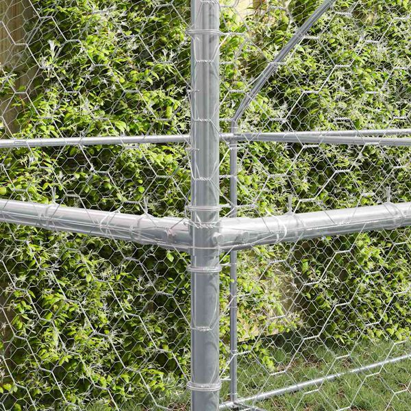 vidaXL Koirankoppi 4 pcs Hopea 8 x 2 x 2 m Galvanoitu ter&auml;s