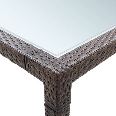 vidaXL Ulkoruokapöytä ruskea 200x150x74 cm polyrottinki
