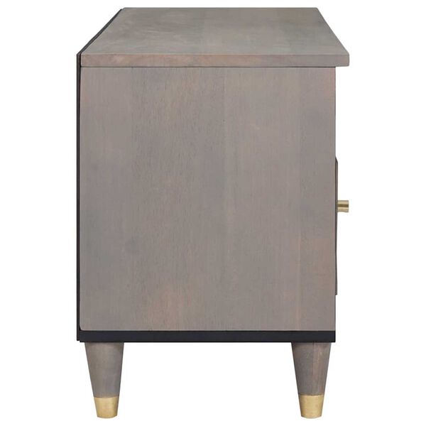 vidaXL TV-kaappi hyllyllä Harmaa 100 x 33 x 46 cm Kiinteä mango puu