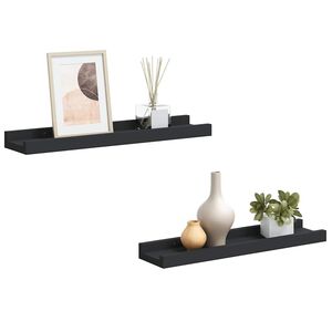 vidaXL Tauluhyllyt 2 kpl musta 40x9x3 cm MDF