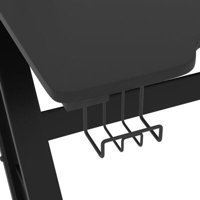 vidaXL Pelipöytä ZZ-muotoisilla jaloilla musta 90x60x75 cm