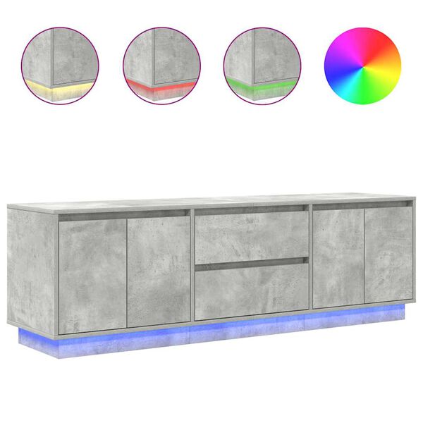 vidaXL TV-taso LED-valoilla betoninharmaa 160,5x41x50 cm