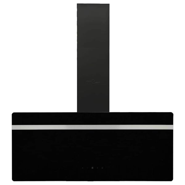 vidaXL Liesituuletin 90 cm ter&auml;s ja karkaistu lasi musta