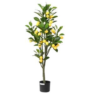 vidaXL Keinotekoinen sitruunapuu 136 Lehdet 120 cm Vihre&auml;