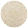 vidaXL K&auml;sintehty juuttimatto valkoinen ja luonnollinen kuvio 90 cm
