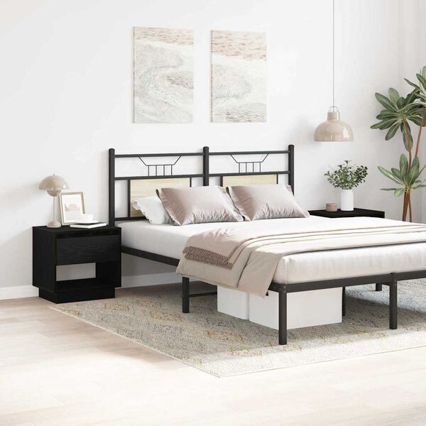 vidaXL Y&ouml;p&ouml;yt&auml; 2 pcs Musta tammi. 45 x 34 x 44 cm Tekninen puu