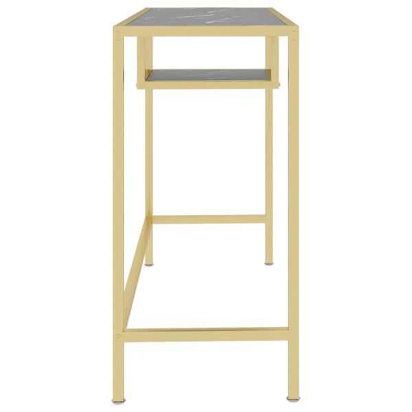 vidaXL Tietokonep&ouml;yt&auml; musta marmori 100x36x74 cm karkaistu lasi