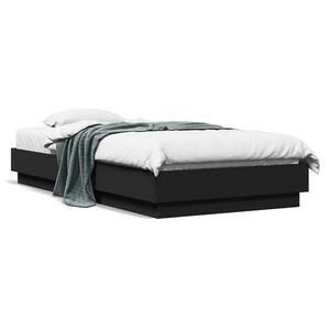 vidaXL S&auml;ngynrunko musta 90x190 cm tekninen puu
