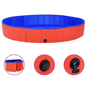 vidaXL Kokoontaitettava koiran uima-allas punainen 200x30 cm PVC