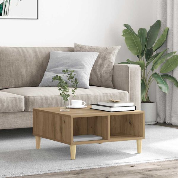 vidaXL Sohvap&ouml;yt&auml; k&auml;sity&ouml;l&auml;inen tammi 60x60x30 cm tekninen puu