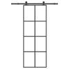 vidaXL Liukuovi asennustarvikkeilla 76x205 cm ESG lasi ja alumiini