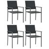 vidaXL Puutarhatuolit 4 kpl 54x62,5x89 cm musta polyrottinki