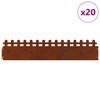 vidaXL Nurmikonreunukset 20 pcs Ruosteinen 103 x 0,05 x 22 cm
