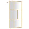 vidaXL Walk-in suihkun sein&auml;ke kirkas ESG-lasi kulta 115x195 cm