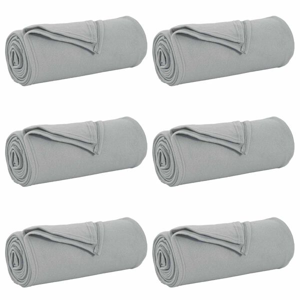 vidaXL Heittop&auml;&auml;llys 6 pcs Harmaa 240 x 220 cm Fleese