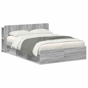 vidaXL S&auml;nkykehys varastolla Harmaa Sonoma 140 x 190 cm Tekninen puu