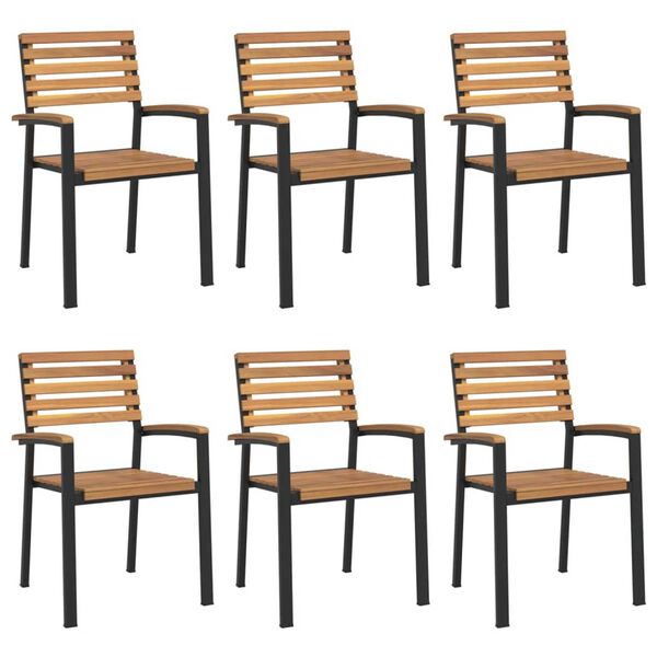 vidaXL 7-osainen Ulkoruokailuryhmä täysi akasiapuu ja metalli