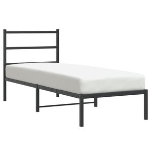 vidaXL Metallinen s&auml;ngynrunko p&auml;&auml;dyll&auml; musta 75x190 cm