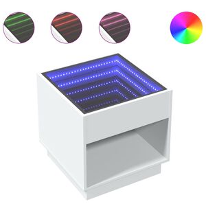 vidaXL sohvap&ouml;yt&auml; Infinity LED-valoilla valkoinen 50x50x50 cm