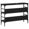 vidaXL Konsolip&ouml;yt&auml; hyllyll&auml; Musta tammi 100 x 32 x 75 cm Tekninen puu