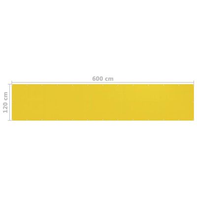 vidaXL Parvekkeen suoja keltainen 120x600 cm HDPE
