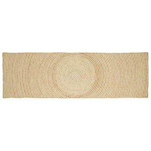 vidaXL Alue Matto Luonnollinen ja valkoinen 60 x 300 cm Juutti
