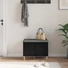 vidaXL Halli penkki tyynyll&auml; ovella Musta tammi. 60 x 38 x 46 cm
