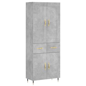 vidaXL Kaappi betoninharmaa 69,5x34x180 cm tekninen puu