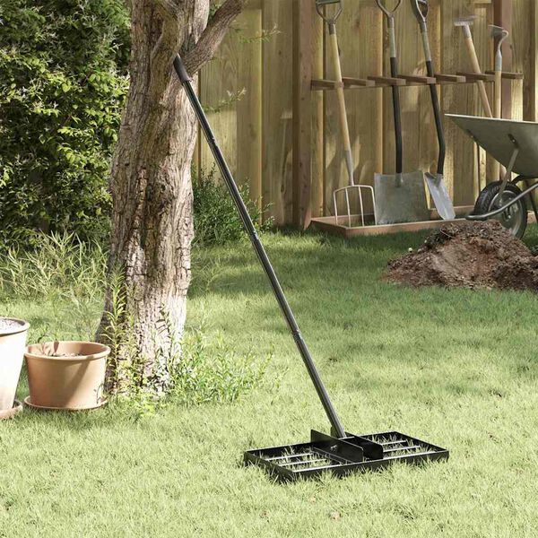 vidaXL Puutarharake Musta 45 x 25 x 200 cm Jauhemaalattu Teräs