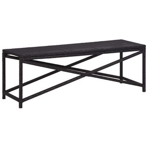 vidaXL Puutarhapenkki 120 cm polyrottinki musta
