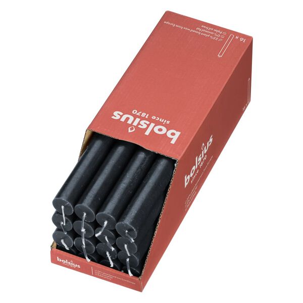 Bolsius P&ouml;yt&auml;kynttil&auml;t Shine 16 kpl 27 cm myrskynharmaa