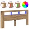 vidaXL S&auml;ngynp&auml;&auml;ty LED-valoilla artesaani tammi 200x18,5x103,5 cm puu