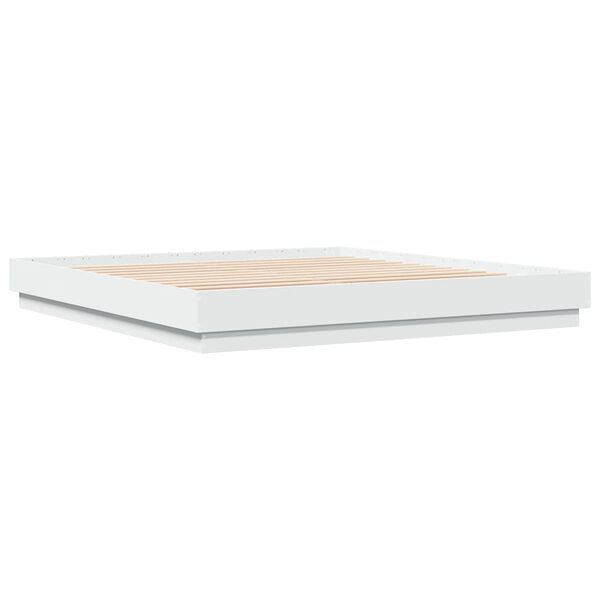 vidaXL S&auml;ngynrunko valkoinen 200x200 cm tekninen puu