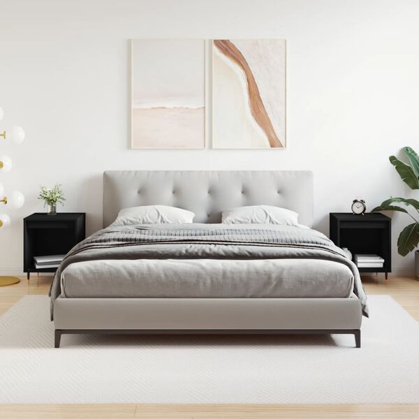 vidaXL Y&ouml;p&ouml;yd&auml;t 2 kpl musta 40x35x50 cm tekninen puu