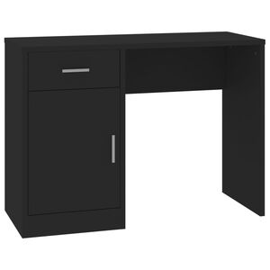 vidaXL Ty&ouml;p&ouml;yt&auml; laatikolla ja kaapilla musta 100x40x73 cm tekninen puu