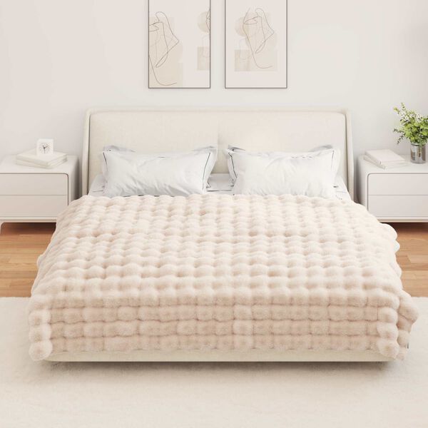 vidaXL Tekoturkki J&auml;niksen Peitto 4 pcs Beige 150 x 220 cm Polyesteri