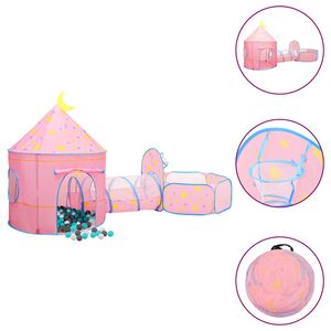 vidaXL Lasten leikkiteltta 250 pallolla pinkki 301x120x182 cm