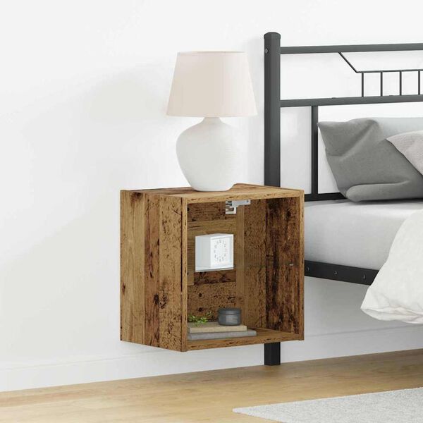 vidaXL LED-valolla varustettu kelluva hylly 2 pcs Ruskea Tekninen puu