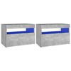 vidaXL Y&ouml;p&ouml;yt&auml; LED-valoilla 2 kpl betoninharmaa 60x35x40 cm